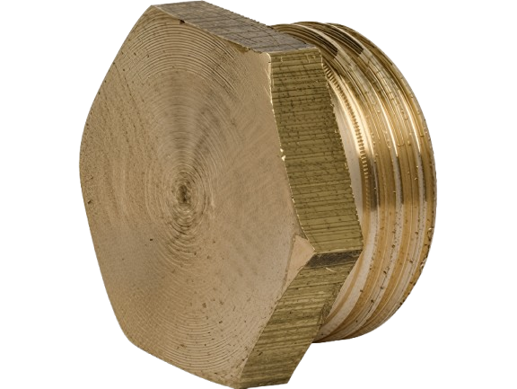 Yellow Brass Blind Cap Male Threaded 3''