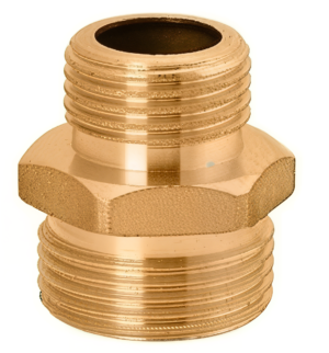 Yellow Brass Reducing Nipple 3/4" - 3/8"