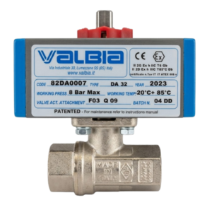 Valbia 8P01590005 Pneumatic Actuated Brass Ball Valve PN40 3/4"
