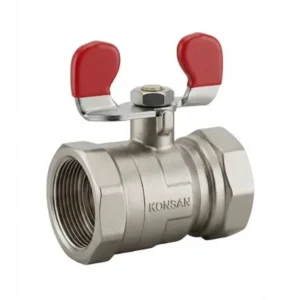 KONSAN Butterfly Handle Brass Ball Valve Red 1" PN16